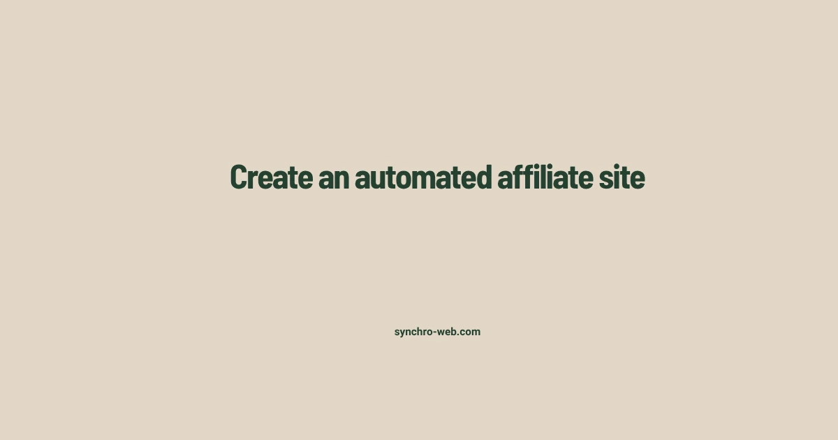 Create an automated affiliate site