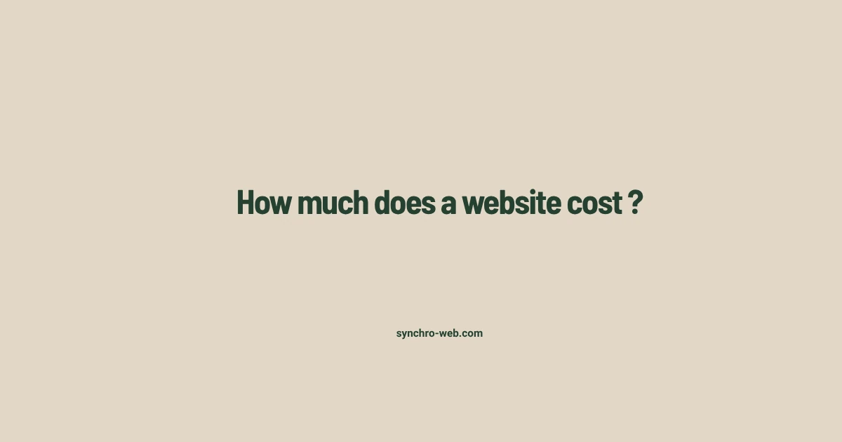 How much does a website cost ?